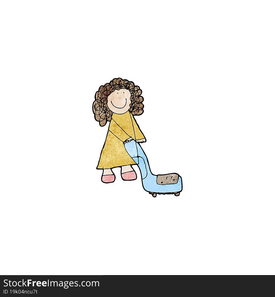 Child S Drawing Of A Woman Cleaning