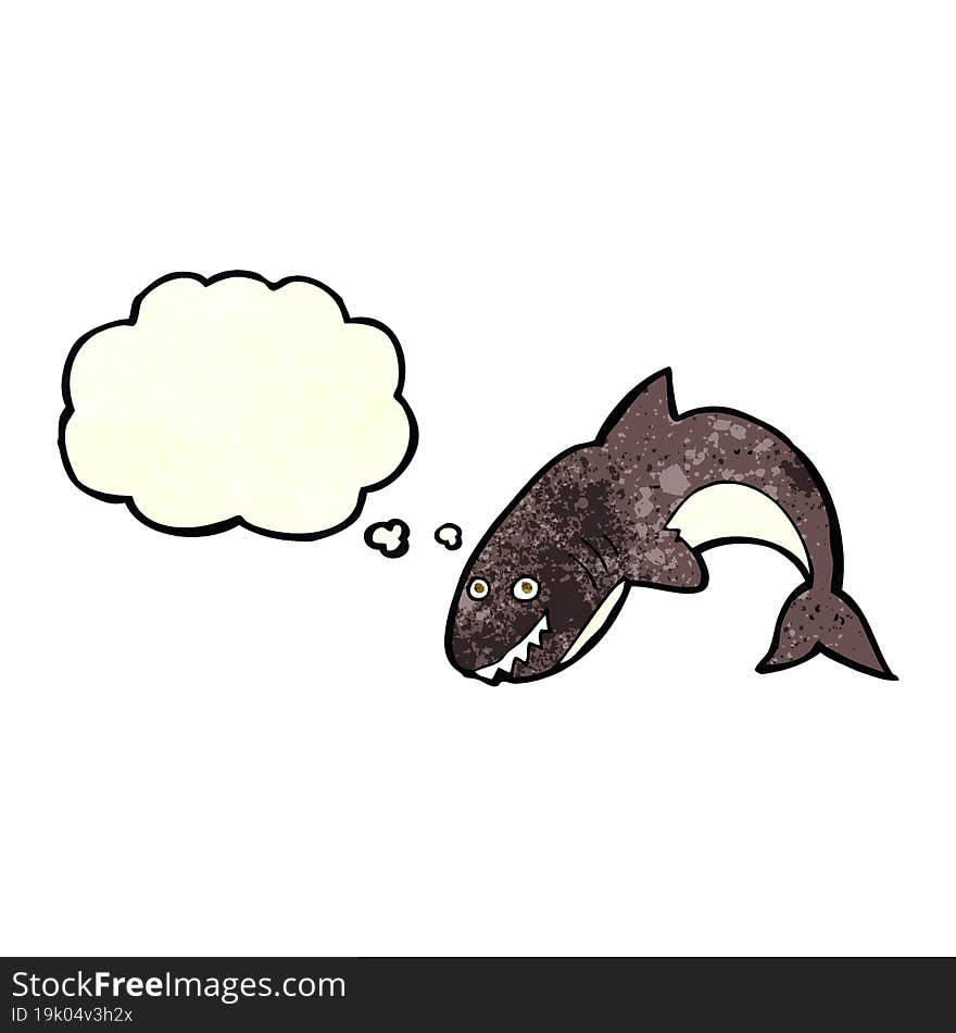 cartoon shark with thought bubble