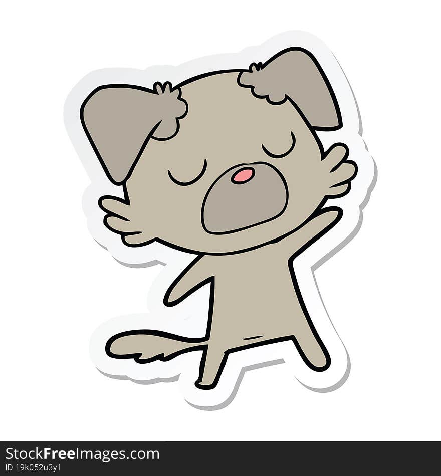 sticker of a cartoon dog