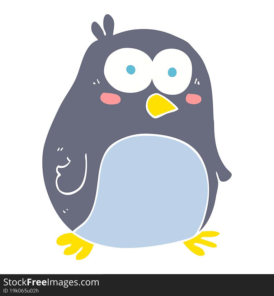 flat color illustration of penguin. flat color illustration of penguin