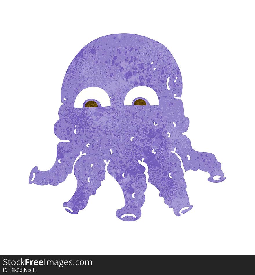 cartoon alien squid face