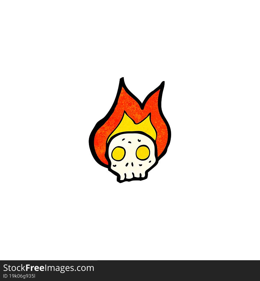 Cartoon Flaming Skull