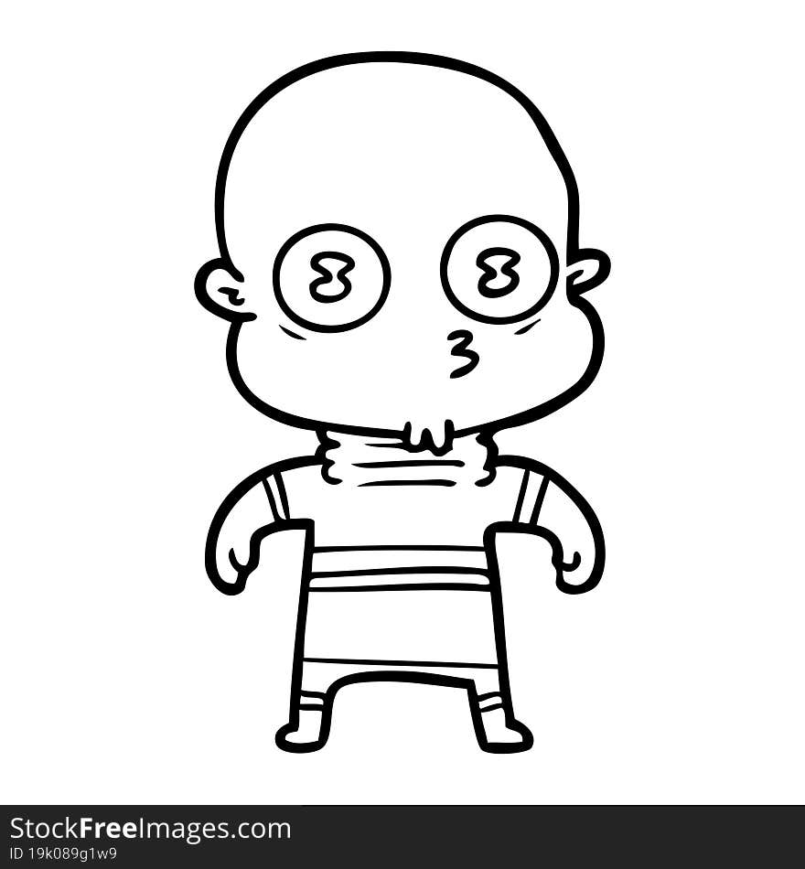 cartoon weird bald spaceman. cartoon weird bald spaceman