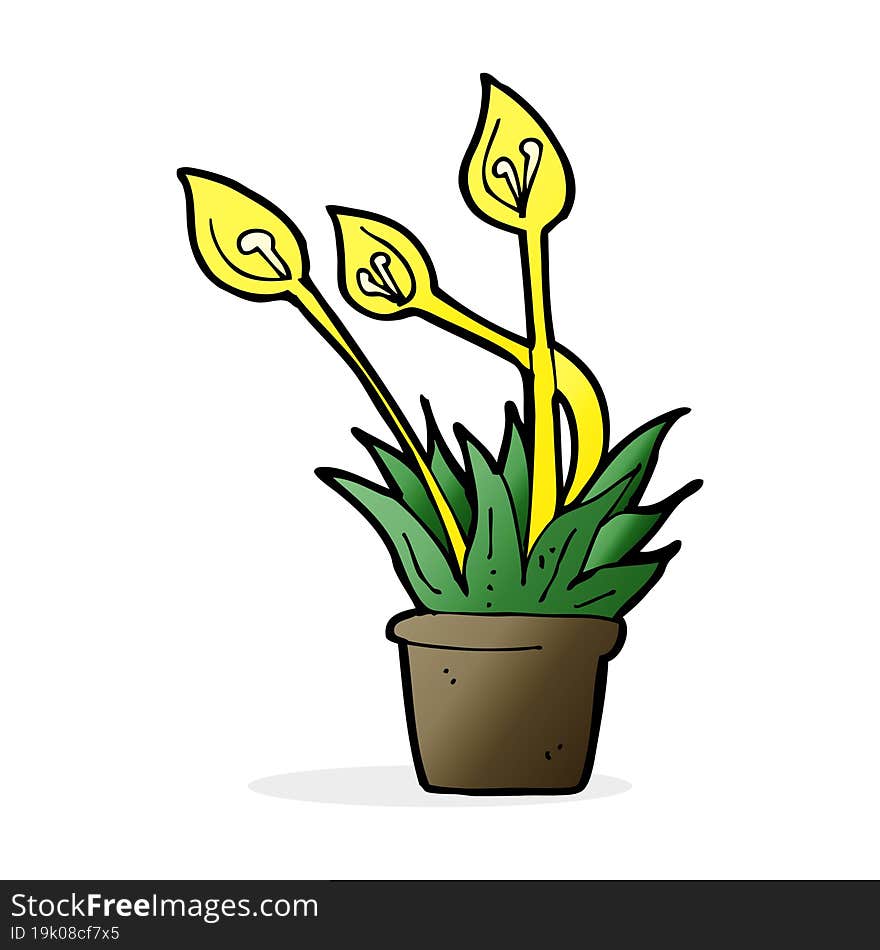 Cartoon Orchid Plant