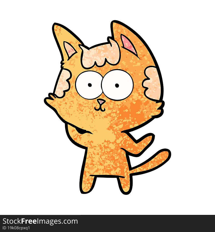 happy cartoon cat. happy cartoon cat