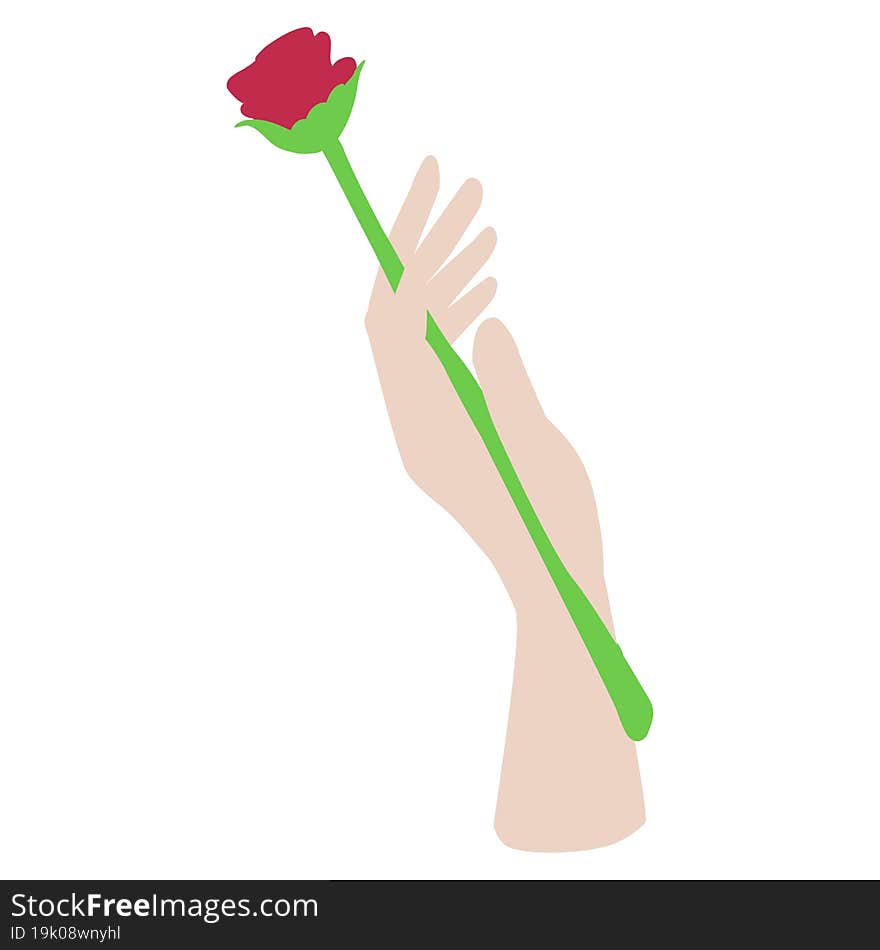 hand holding rose