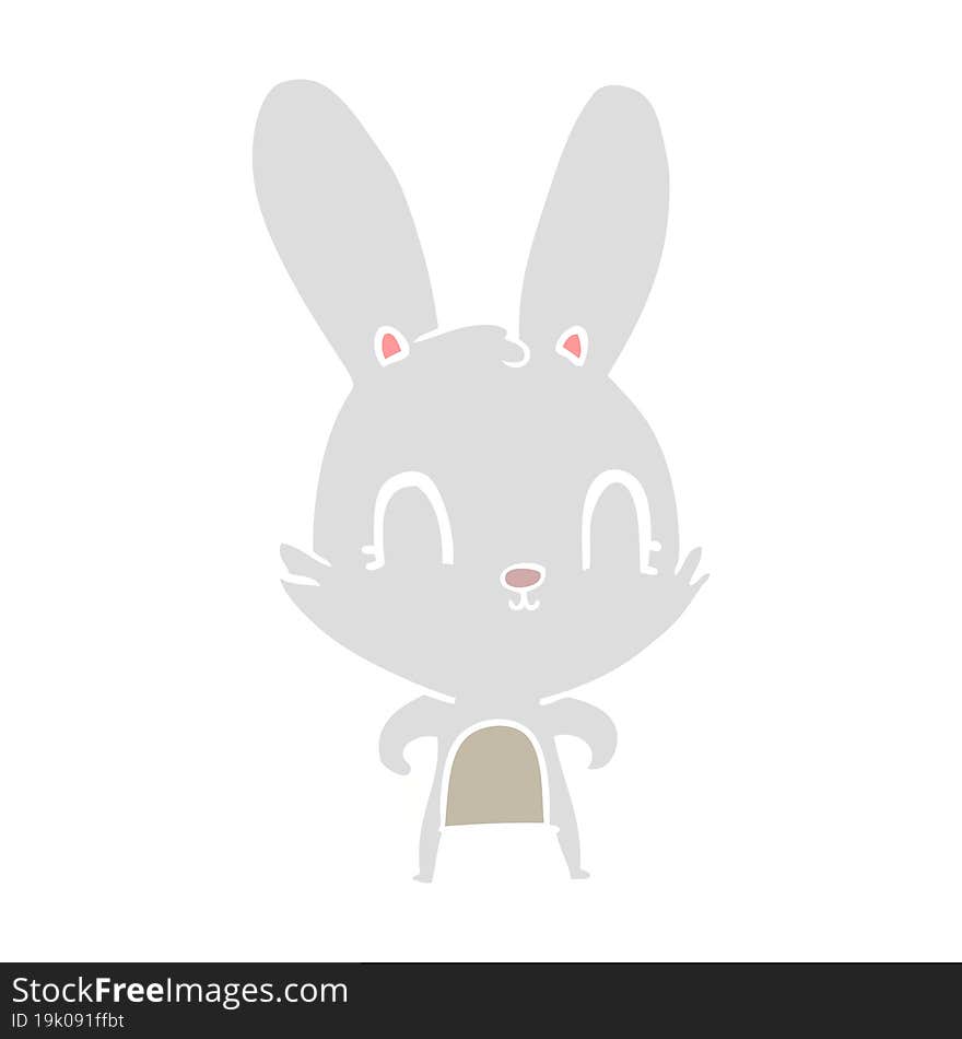 cute flat color style cartoon rabbit