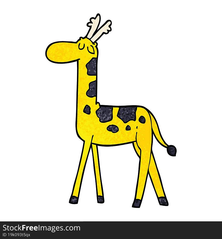 cartoon doodle walking giraffe