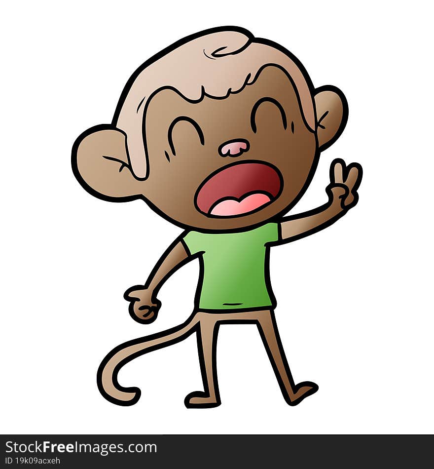 shouting cartoon monkey. shouting cartoon monkey