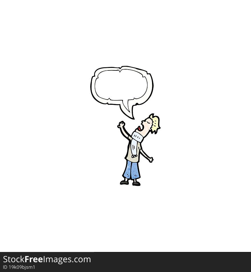 cartoon man with speech bubble