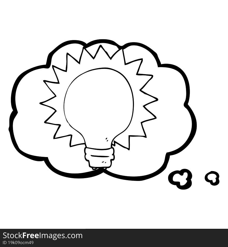 Thought Bubble Cartoon Light Bulb