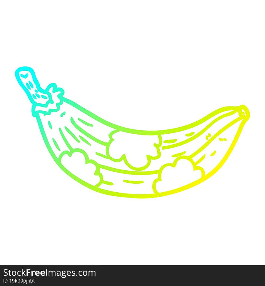 cold gradient line drawing old banana going brown