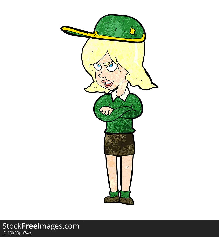 Cartoon Woman In Uniform