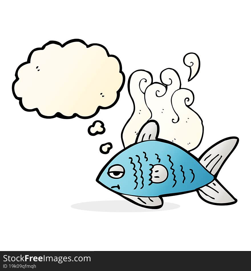 Cartoon Funny Fish With Thought Bubble