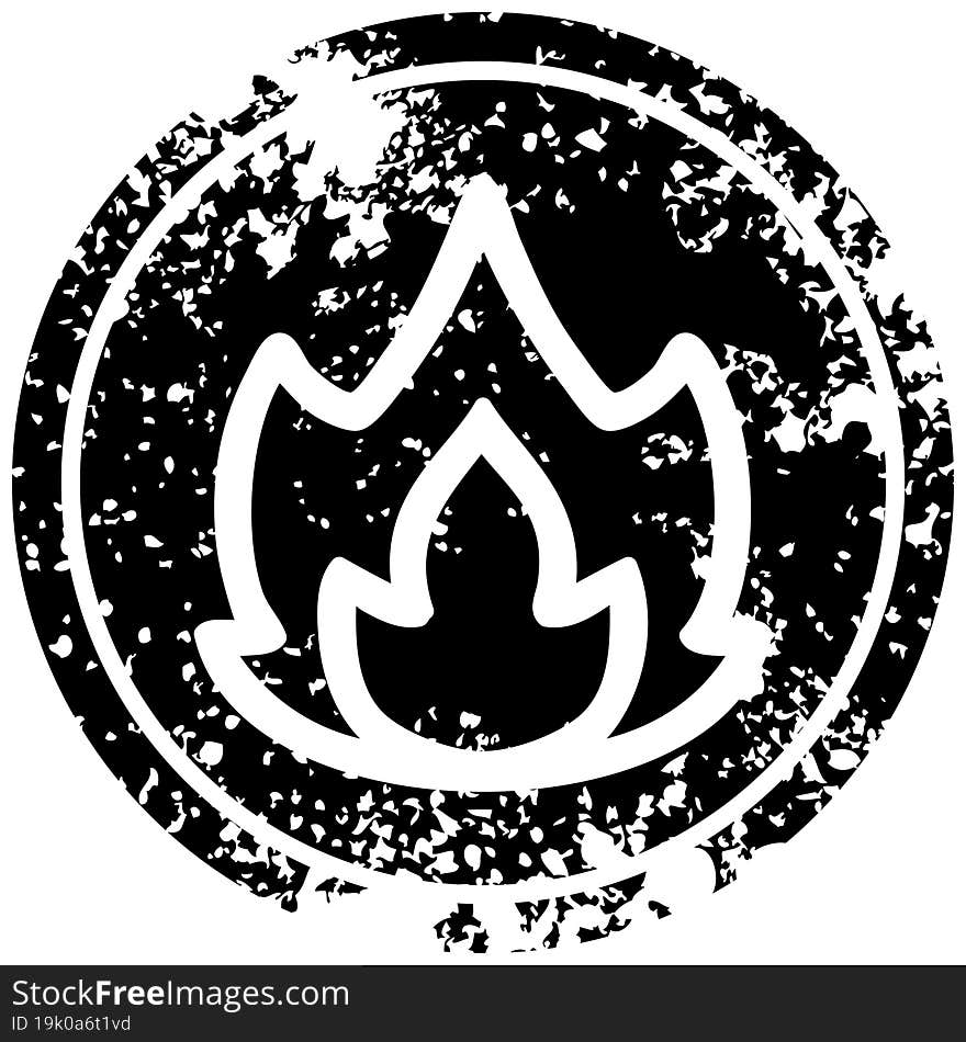 Simple Flame Distressed Icon