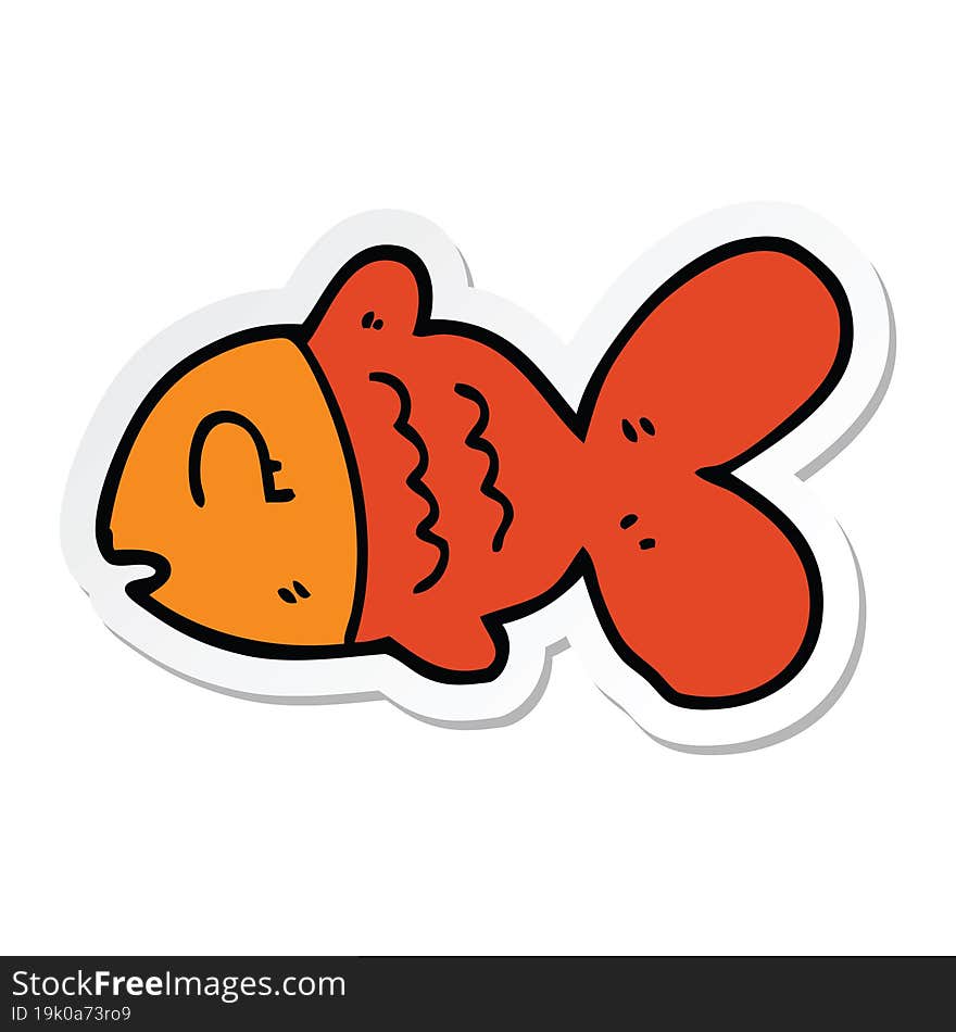 sticker of a cartoon fish