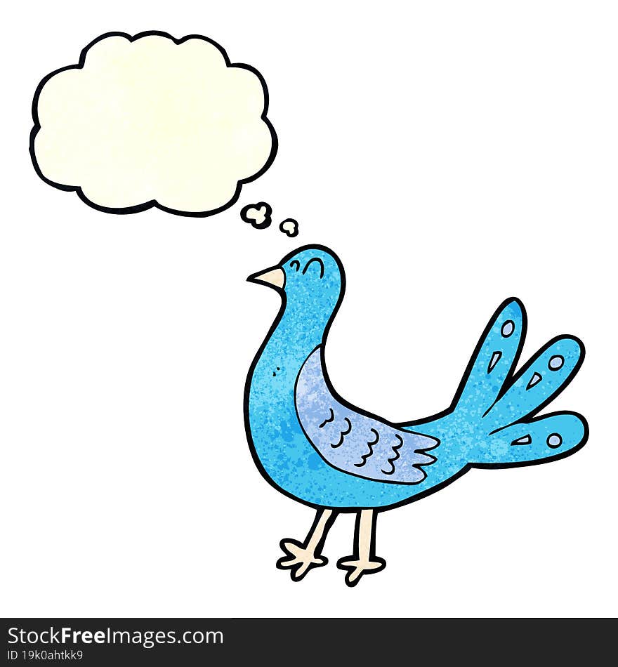 Cartoon Bird With Thought Bubble