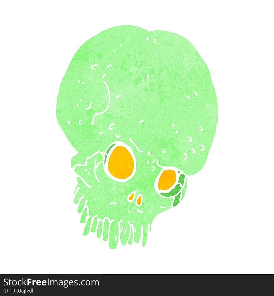 cartoon spooky skull