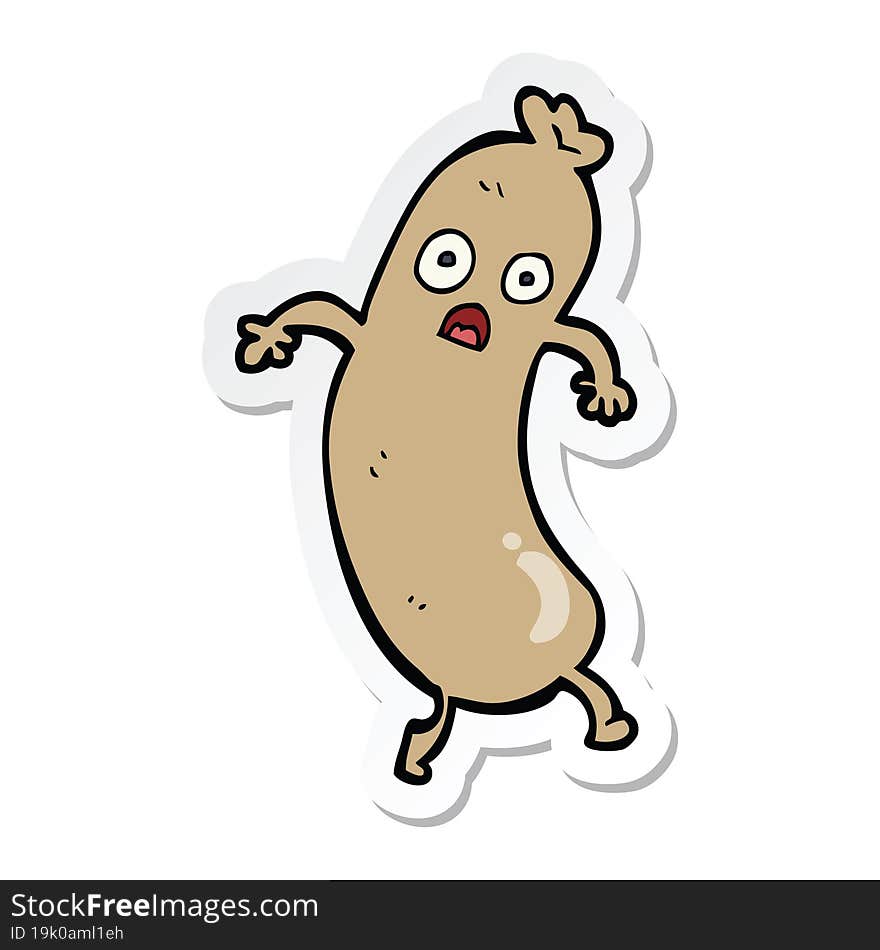 sticker of a cartoon sausage