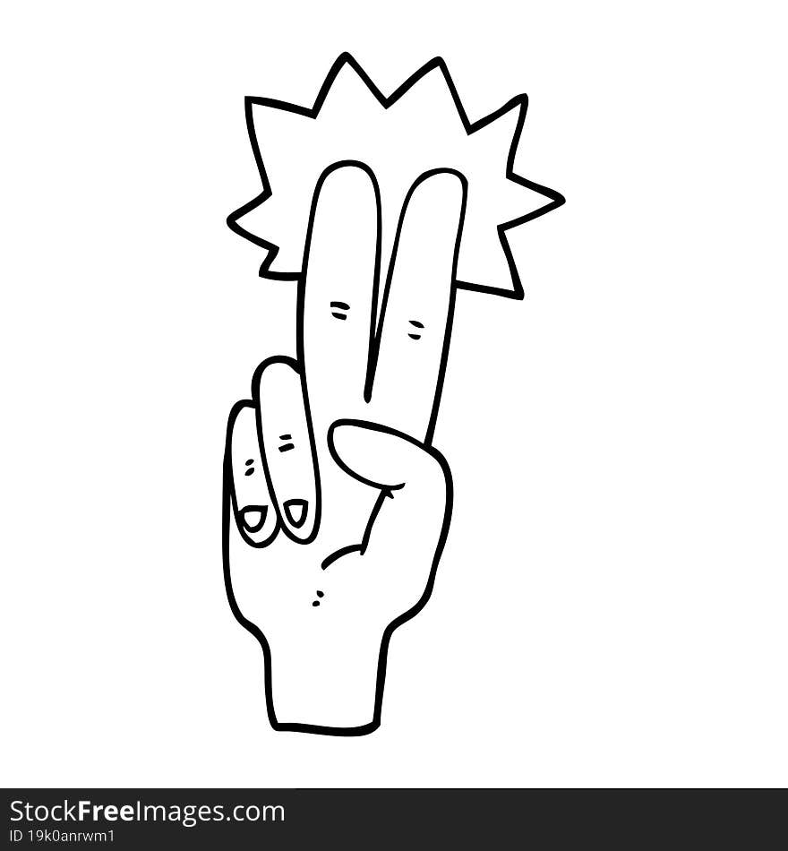 Line Drawing Cartoon Peace Sign