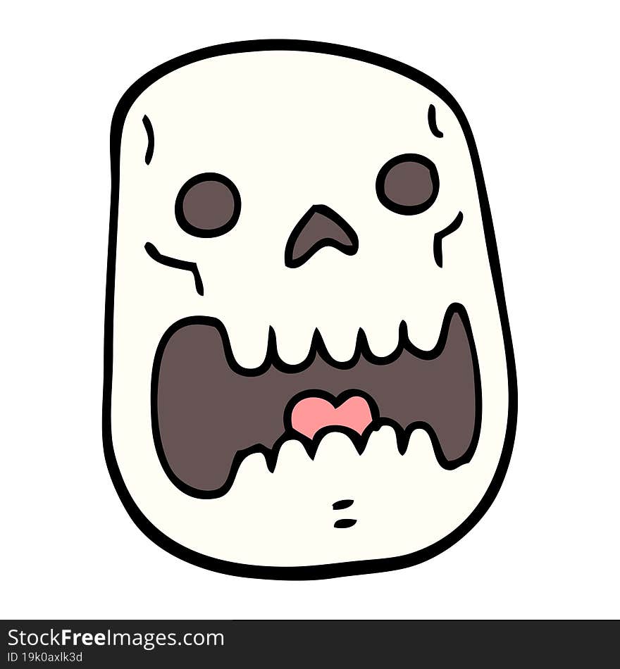 cartoon doodle halloween skull