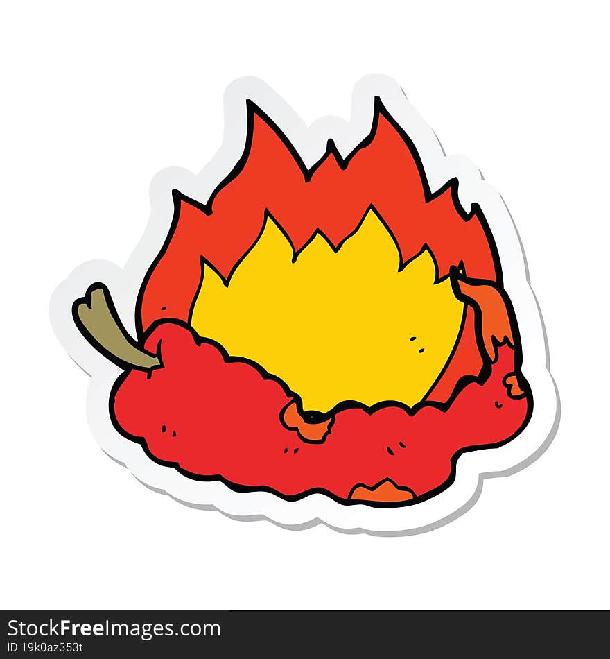 Sticker Of A Cartoon Hot Chili Pepper