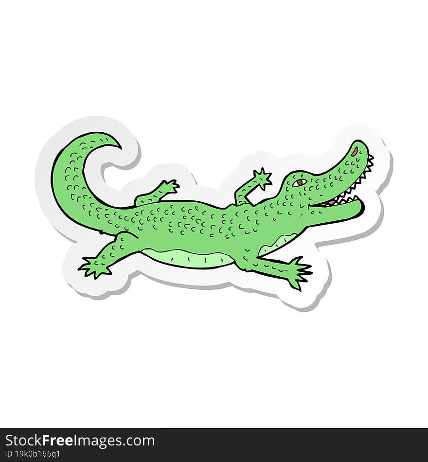 sticker of a cartoon crocodile