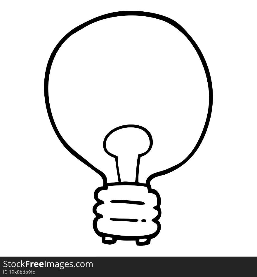 Line Drawing Cartoon Light Bulb