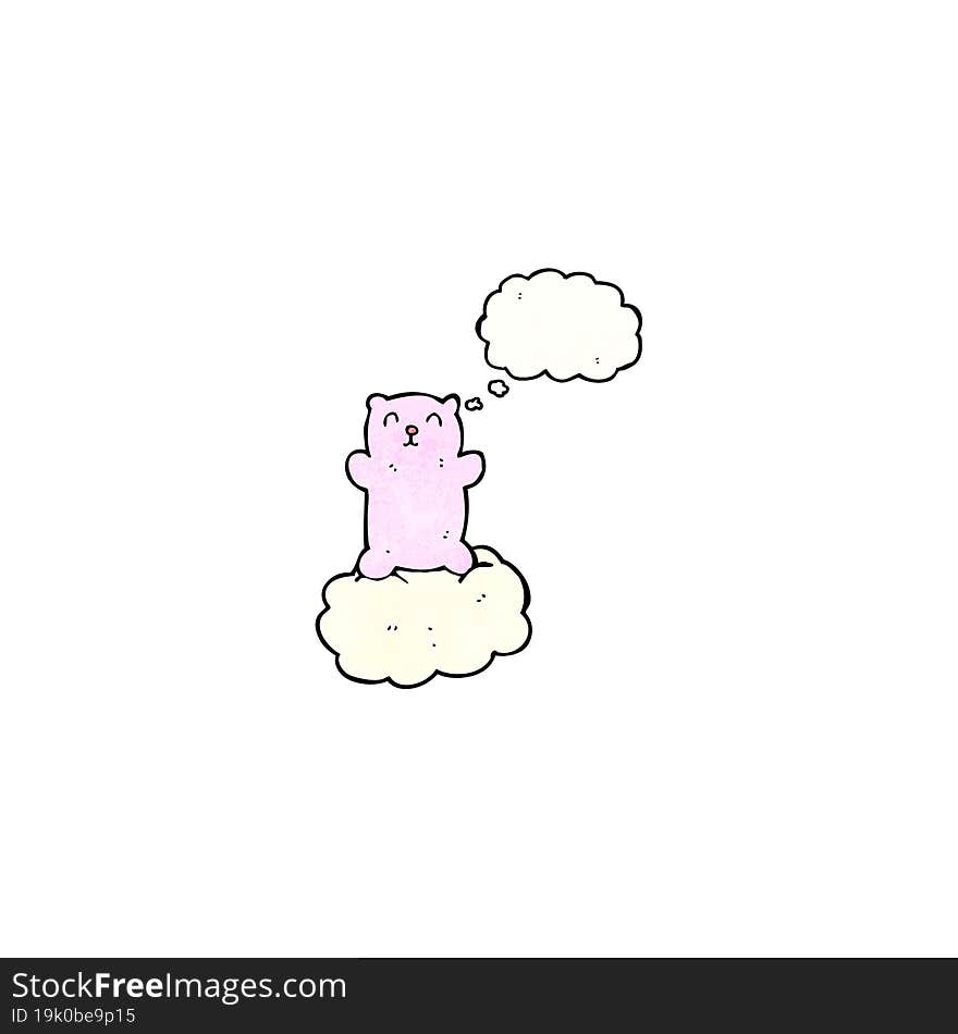 cartoon little bear on cloud