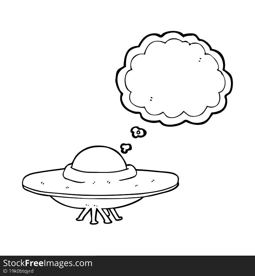 Thought Bubble Cartoon Flying Saucer