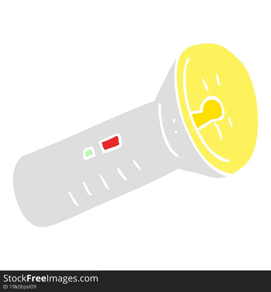 Flat Color Illustration Of A Cartoon Torch