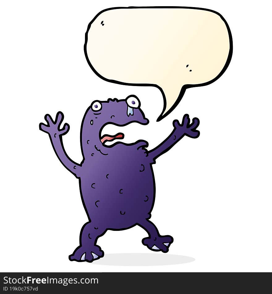 cartoon poisonous frog with speech bubble