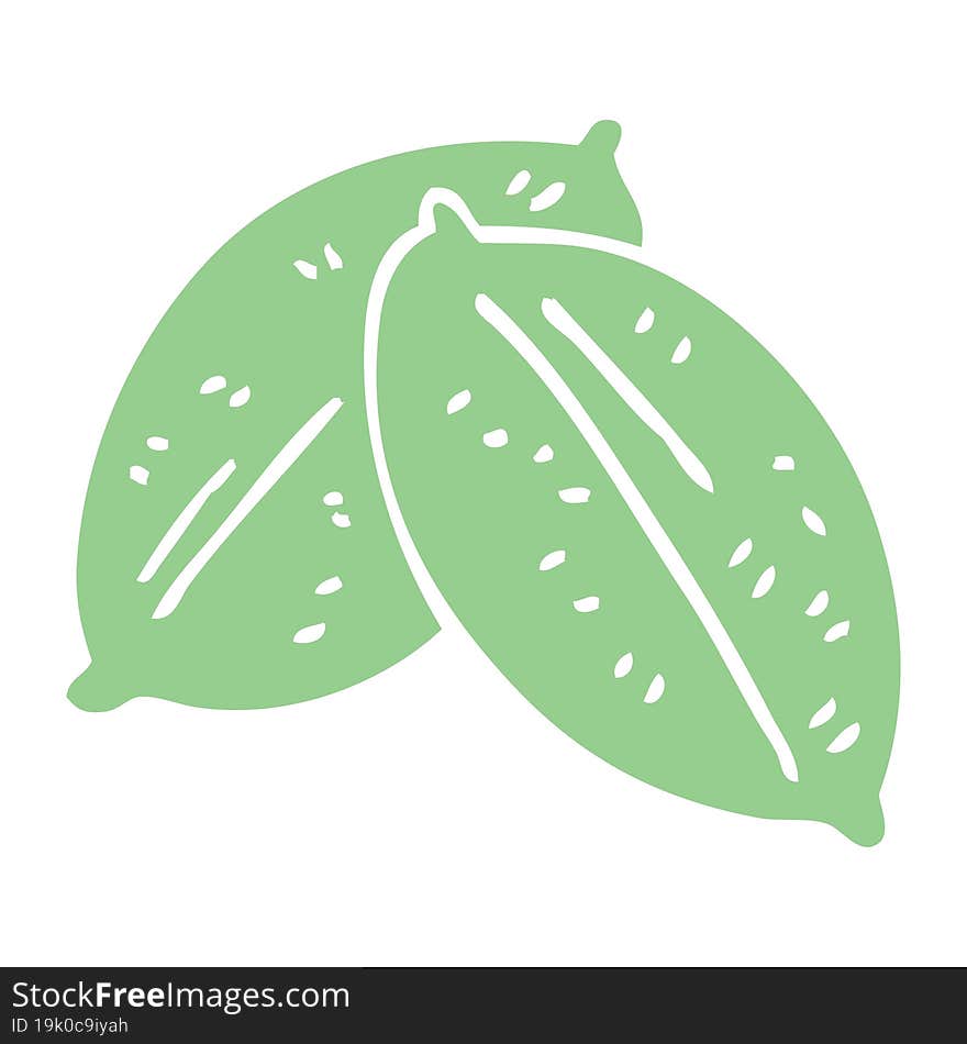 cartoon doodle leaf