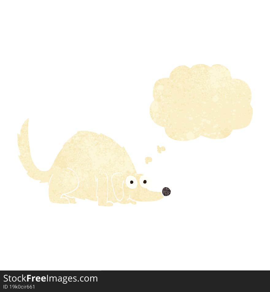 Cartoon Happy Dog With Thought Bubble