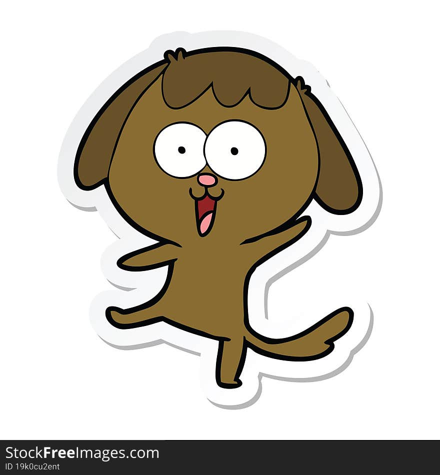 sticker of a cute cartoon dog