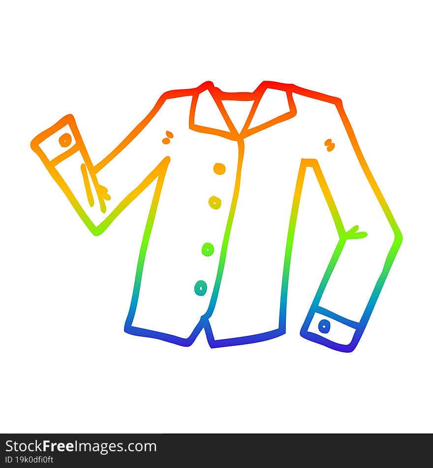 rainbow gradient line drawing cartoon work shirt