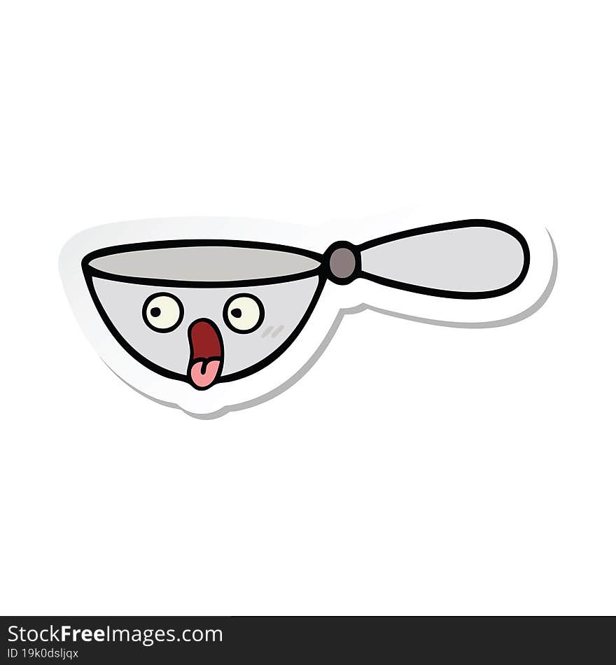 Sticker Of A Cute Cartoon Measuring Spoon