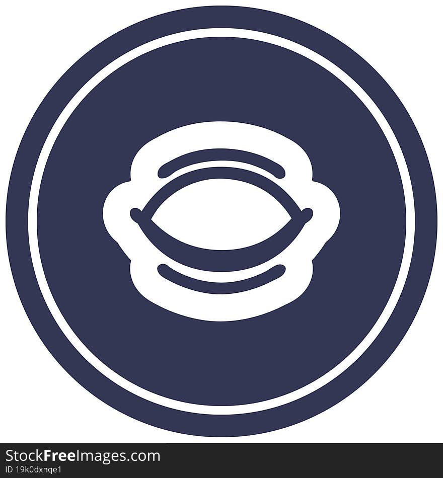 closed eye circular icon symbol