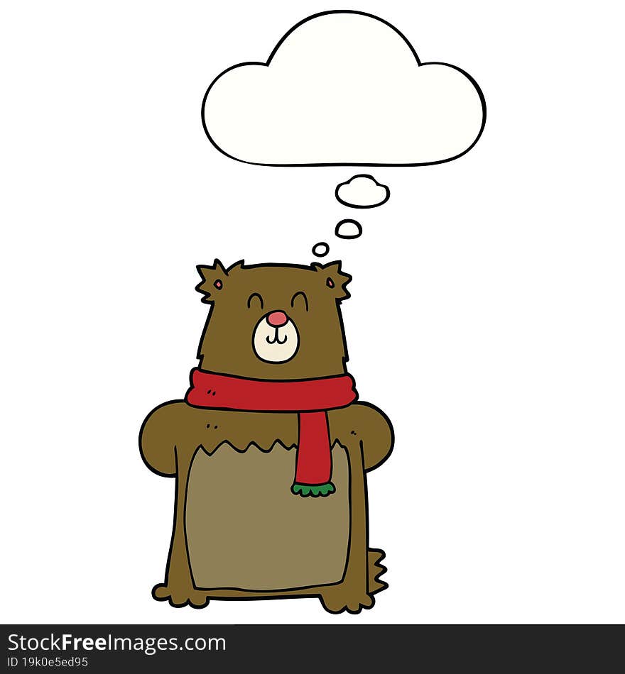 cartoon bear and thought bubble