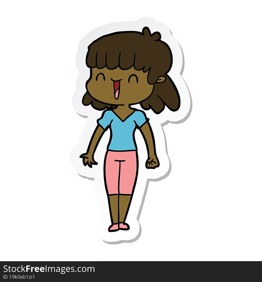 sticker of a cartoon woman