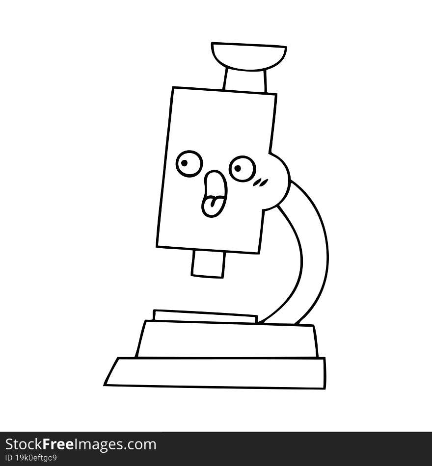 line drawing cartoon microscope