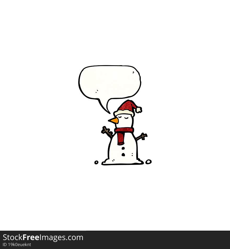 snowman with speech bubble