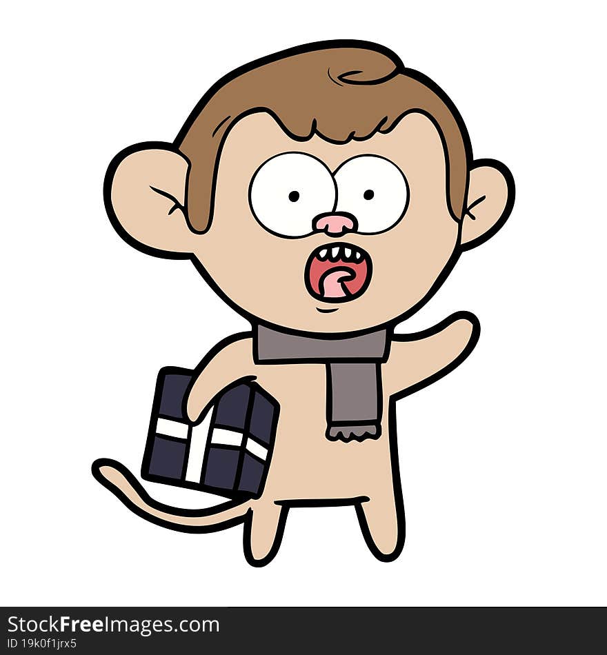 cartoon shocked monkey. cartoon shocked monkey