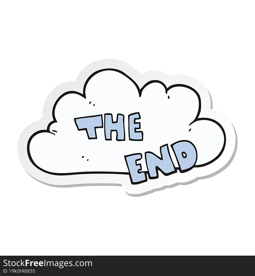 Sticker Of A Cartoon The End Symbol