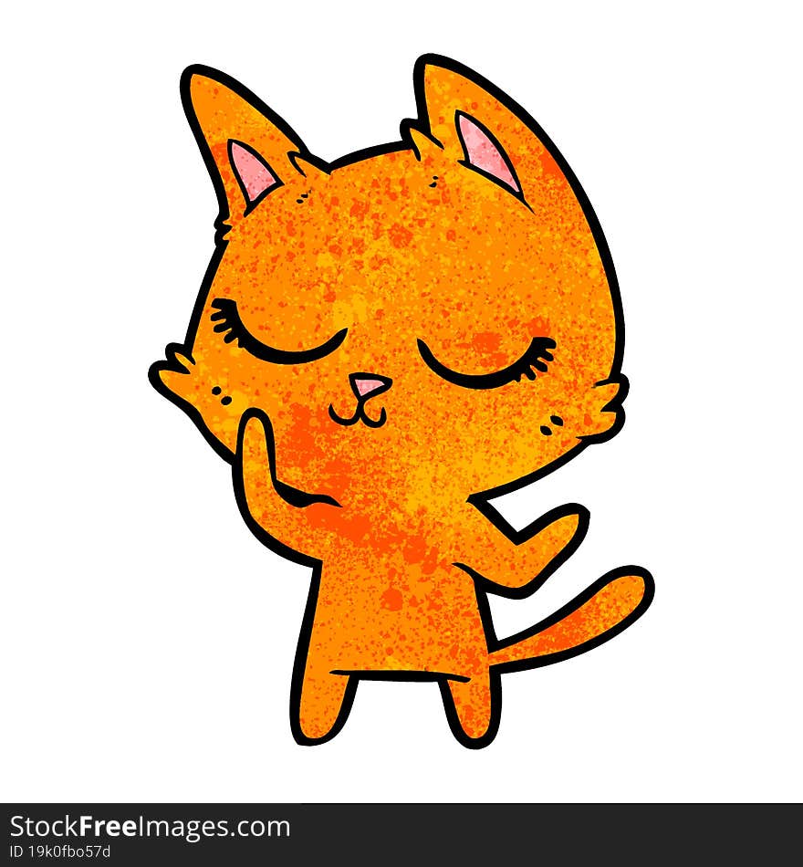 calm cartoon cat. calm cartoon cat