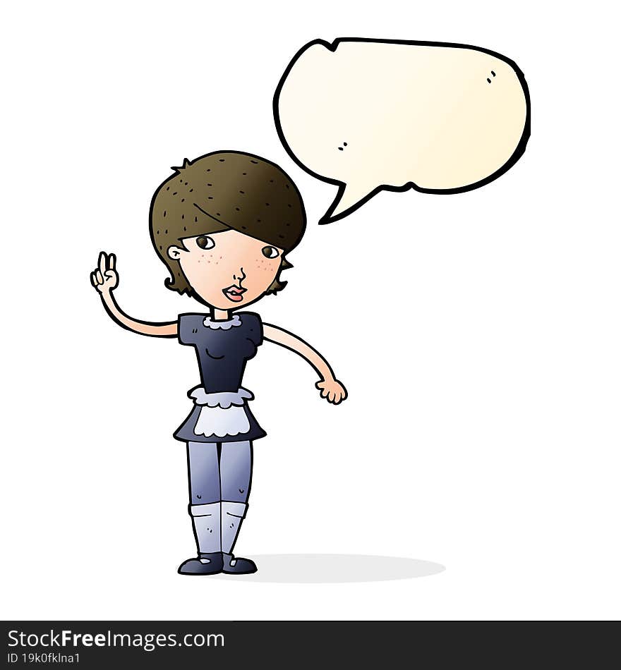 cartoon waitress taking order with speech bubble