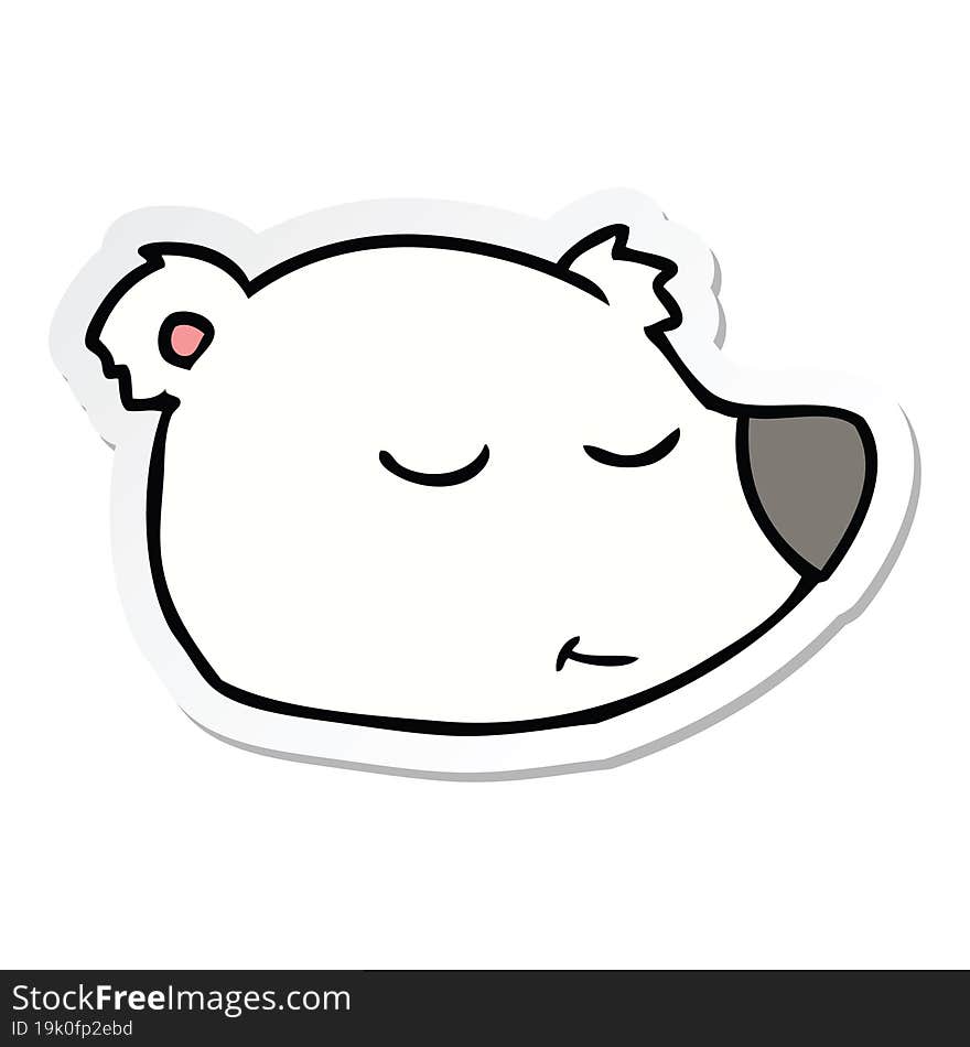 sticker of a cartoon polar bear face