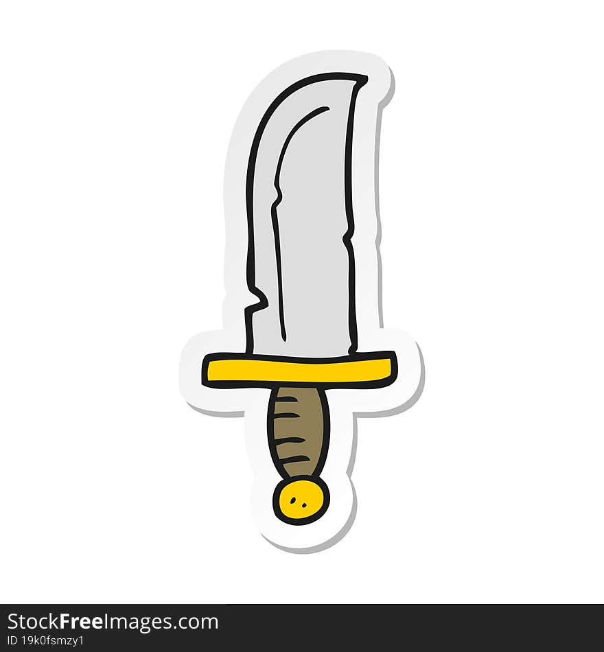 sticker of a cartoon knife