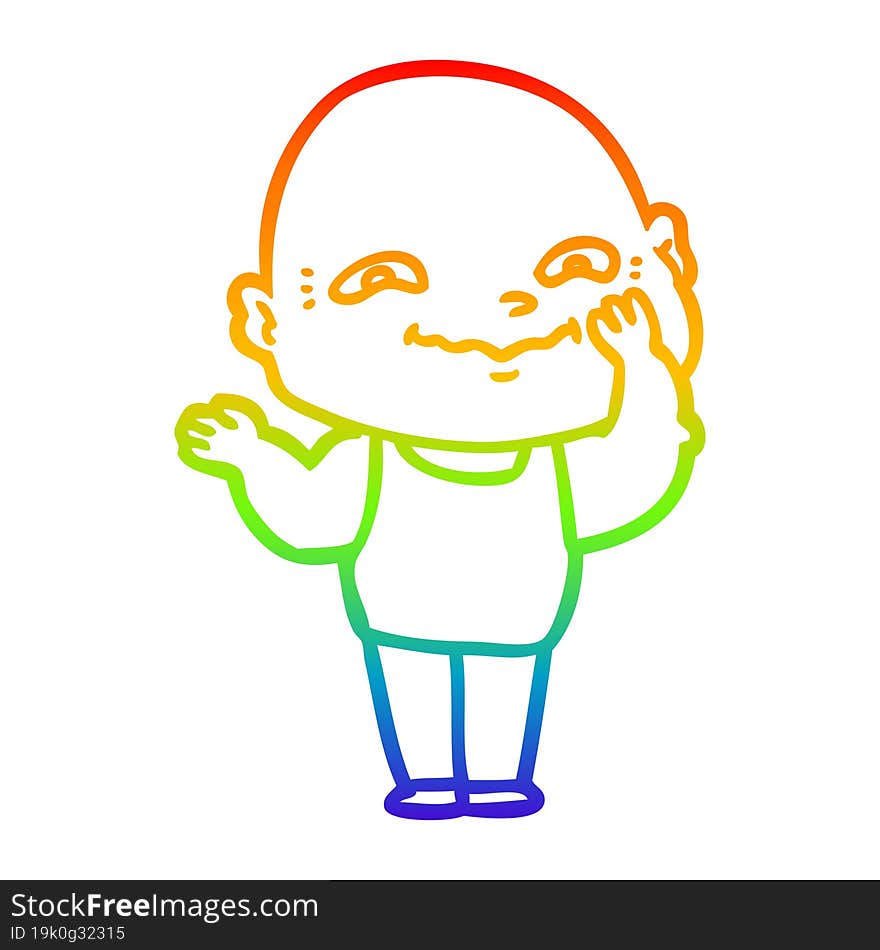 rainbow gradient line drawing cartoon creepy guy