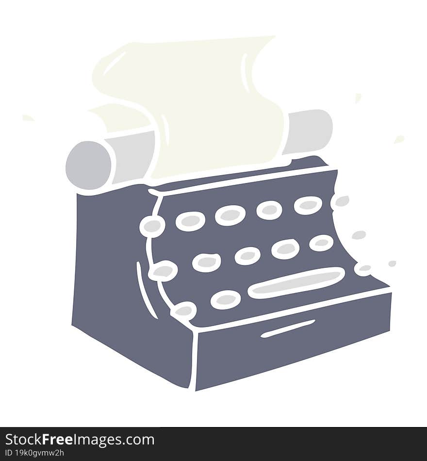 cartoon doodle of old school typewriter